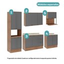 Ver mais imagens de Cozinha Milla Rain 12 Portas 3 Gavetas MDF-MDP 270cm Cinza com Nogal Móveis Carraro