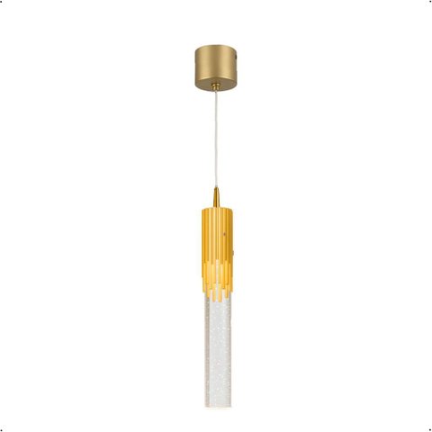 Pendente Moderno Tubo Dourado 33cm Led 3w 3 em 1 Bivolt 15767-pl