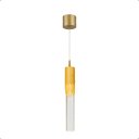 Ver imagem 1 de Pendente Moderno Tubo Dourado 33cm Led 3w 3 em 1 Bivolt 15767-pl