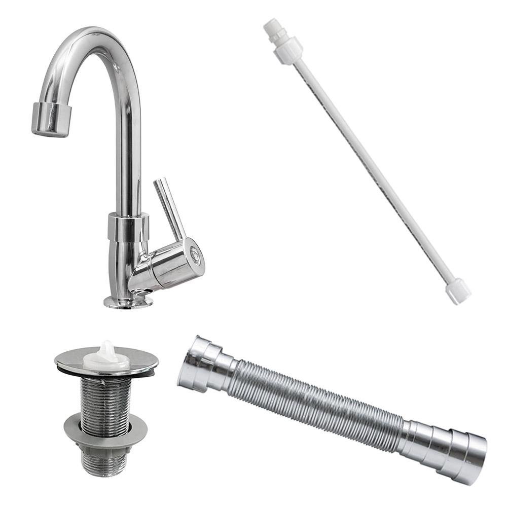 Kit Torneira DL04 com Sifao e Engate 50 cm mais Valvula ABS - 1