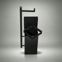 Ver imagem 2 de Lixeira Aço Inoxidável Preto Fosco com Suporte para Papel Higiênico de Parede 6 Litros