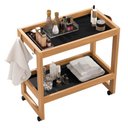 Ver imagem 2 de Carrinho Bar e Multiuso Orfeu em MDP-MDF 65cm Preto Sal Movelaria