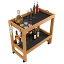 Ver imagem 3 de Carrinho Bar e Multiuso Orfeu em MDP-MDF 65cm Preto Sal Movelaria