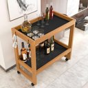 Ver imagem 5 de Carrinho Bar e Multiuso Orfeu em MDP-MDF 65cm Preto Sal Movelaria