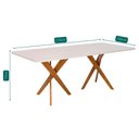 Ver imagem 5 de Mesa Jantar Retangular 2,10 com Vidro Cacau Madeira/off White