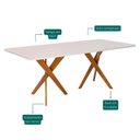 Ver imagem 4 de Mesa Jantar Retangular 2,10 com Vidro Cacau Madeira/off White