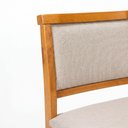 Ver imagem 4 de Banqueta Delfos Alta Elegante Madeira Maciça Estofada Bege para Bancada, Bar e Area Gourmet