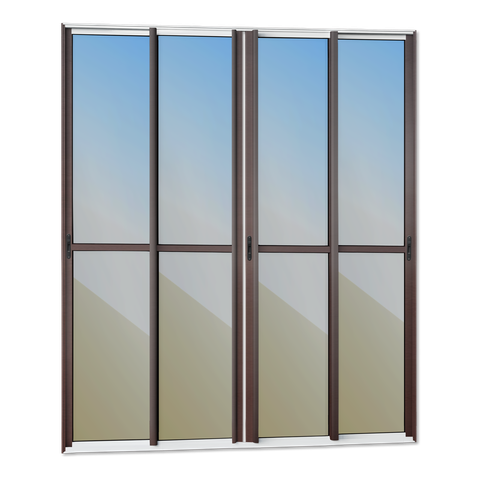 Porta Correr 4F.Móv.210 x 240 Elite c/Fecho Autom V.Reflex Mix Corten Brimak