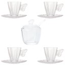 Ver imagem 1 de Kit 4-xícaras de Chá 180ml e 1-açucareiro Butterfly Wollff