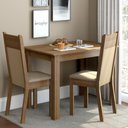 Ver imagem 2 de Conjunto Sala de Jantar Madesa Lola Mesa Tampo de Madeira 2 Cadeiras - Rustic/crema/sintético Bege