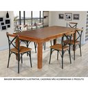 Ver imagem 2 de Mesa de Jantar Retangular 160x80cm Rústica Aurora Madeira Maciça - Castanho