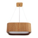 Ver imagem 1 de Lustre Pendente Madeira Arredondado 25x25cm - Freijó