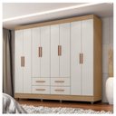 Ver imagem 4 de Guarda Roupa Casal Porto 8 Portas Nature Off White - Móveis Leão