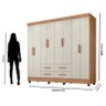 Guarda Roupa Casal Porto 8 Portas Nature Off White - Móveis Leão - 5