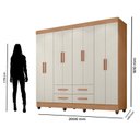 Ver imagem 5 de Guarda Roupa Casal Porto 8 Portas Nature Off White - Móveis Leão