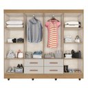 Ver imagem 2 de Guarda Roupa Casal Porto 8 Portas Nature Off White - Móveis Leão