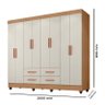 Guarda Roupa Casal Porto 8 Portas Nature Off White - Móveis Leão - 3