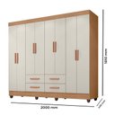 Ver imagem 3 de Guarda Roupa Casal Porto 8 Portas Nature Off White - Móveis Leão