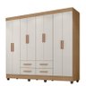 Guarda Roupa Casal Porto 8 Portas Nature Off White - Móveis Leão - 1