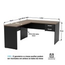 Ver imagem 4 de Mesa de Escritório em L 140x60cm com 2 Gavetas + Cadeira de Escritório Ergonômica Reclinável