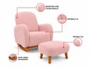Ver imagem 4 de Poltrona Amamentação Orgânica Balanço e Puff Boucle:Rosé
