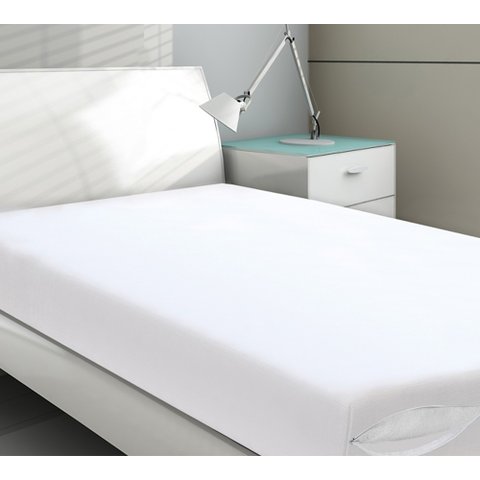 Capa Colchão Solteiro Branco com Zíper
