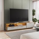 Ver imagem 3 de Rack para TV até 75 Polegadas com Iluminação LED Ravenna Cor Grafite/Marrom - Art In Móveis