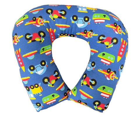 Almofada de Pescoço para Viagem em Tricoline,travesseiro de Descanso 30x33 Cm, Ergonomico 250g, Fibr