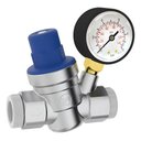 Ver imagem 1 de Válvula Redutora Reguladora Pressão C/ Manômetro 3/4 Acabamento Cromado Cor Prata