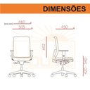 Ver imagem 4 de Cadeira Brizza Diretor Grafite Tela Branca Assento Vinil Cinza Base Relaxplax Piramidal - 66373