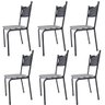 Kit 6 Cadeira para Cozinha Mc Tubular Almofadada Estrutura Preta com Assento Captone Medcombo - 1