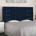 Ver imagem 2 de Cabeceira Estofada Cama Box Casal King Size Monreale 195cm Suede Azul Marinho - Desk Design