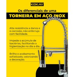 Torneira Gourmet Monocomando com Spray Extensor - 3