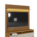 Ver imagem 4 de Conjunto Modular 180cm Rack com Painel Ripado Ouro Preto Linea Brasil - Nature/off White