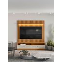 Ver imagem 7 de Conjunto Modular 180cm Rack com Painel Ripado Ouro Preto Linea Brasil - Nature/off White