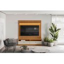 Ver mais imagens de Conjunto Modular 180cm Rack com Painel Ripado Ouro Preto Linea Brasil - Nature/off White