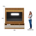 Ver imagem 2 de Conjunto Modular 180cm Rack com Painel Ripado Ouro Preto Linea Brasil - Nature/off White
