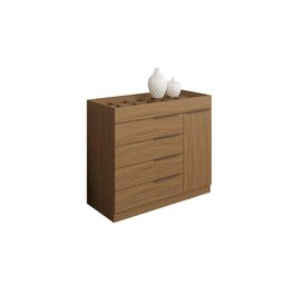 Cômoda com Porta Jóias Mostrador de Vidro Sevilha 1 Porta 5 Gavetas Atacama - Aramoveis - 5
