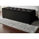 Ver imagem 2 de Puf Baú Estofado Casal Tamanho de 140x40x45cm Preto - Tecido em Veludo Suede Liso - Alta Qualidade