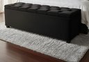 Ver imagem 2 de Puf Baú Estofado Casal Tamanho de 140x40x45cm Preto - Tecido em Veludo Suede Liso - Alta Qualidade