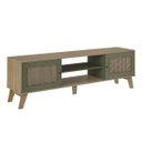 Ver imagem 5 de Conjunto Sala Rack P/ Tv até 75", Buffet Aparador 1 Porta, Mesa Centro e Apoio Carvalho/menta Charlo