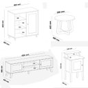 Ver mais imagens de Conjunto Sala Rack P/ Tv até 75", Buffet Aparador 1 Porta, Mesa Centro e Apoio Carvalho/menta Charlo