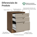 Ver imagem 4 de Balcão de Cozinha 60 cm 3 Gavetas Rustic/Crema Vik Madesa