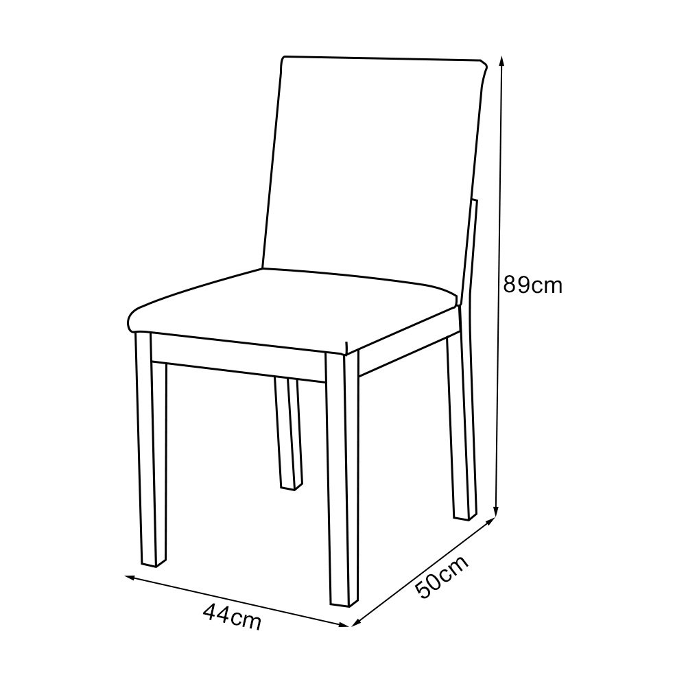 Kit 4 Cadeiras De Jantar Pérola Estofado Liso Tecido Sintético Caramelo Base Madeira Maciça Mel - 5