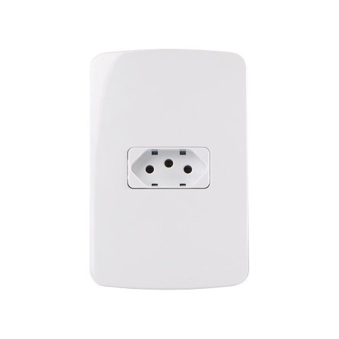 Tomada Margirius B3 2p+t 10a com Placa 4x2 Branca