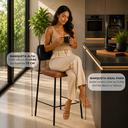 Ver imagem 4 de Kit 2 Banquetas Altas Estofadas Camila com Encosto - Edecasamoveis