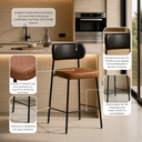 Ver imagem 5 de Kit 2 Banquetas Altas Estofadas Camila com Encosto - Edecasamoveis