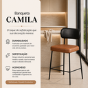 Ver imagem 3 de Kit 2 Banquetas Altas Estofadas Camila com Encosto - Edecasamoveis