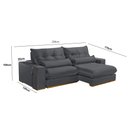 Ver imagem 2 de Sofá 230 Cm Braço 25 Cm Retrátil e Reclinável Lake Meu Sofá Online