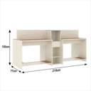 Ver imagem 2 de Estação de Trabalho 4 Lugares Office Smart 4 Mesas 2 Armários - Off White e Cedro